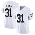 Las Vegas #31 Treydan Player Football V Neck Short Sleeve White Jersey Stukes For Men Youth Women Gift