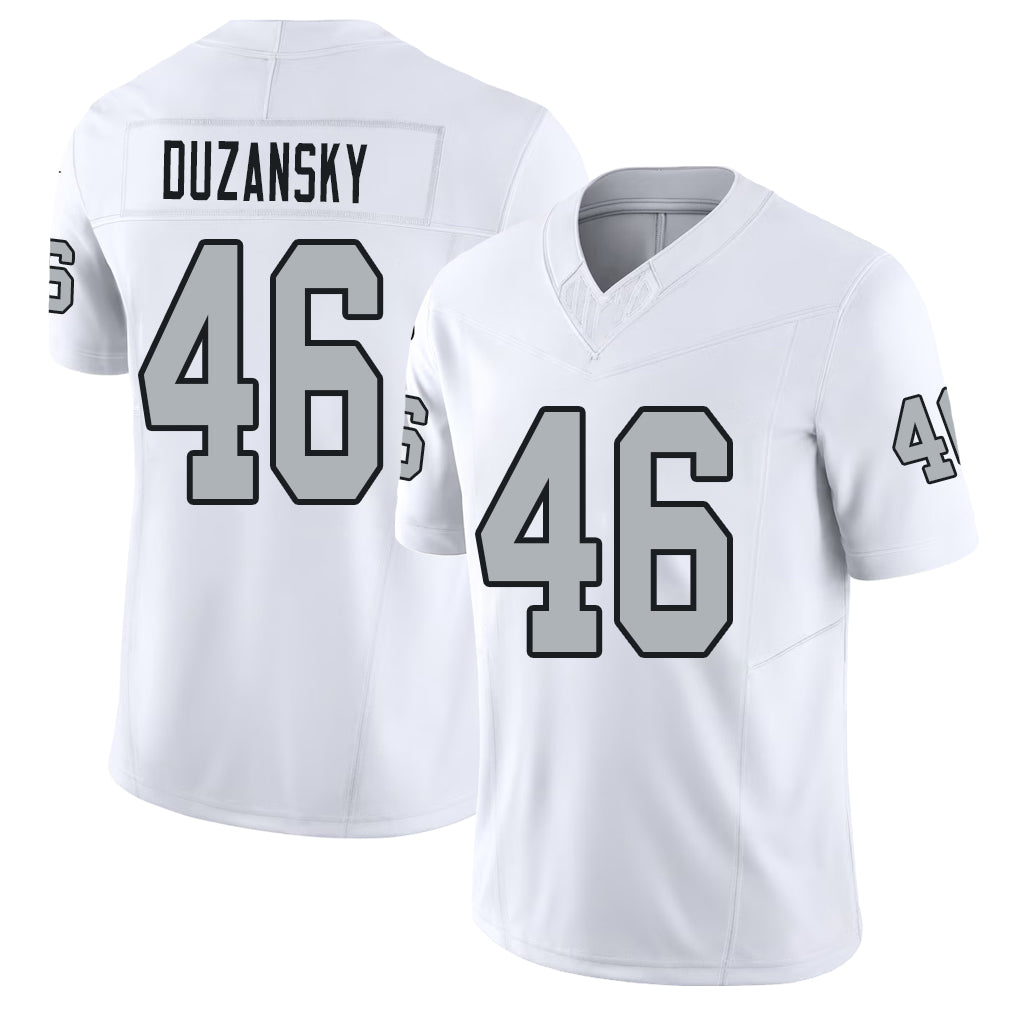 Las Vegas #46 Tyler Player Football V Neck Short Sleeve White Jersey Duzansky For Men Youth Women Gift
