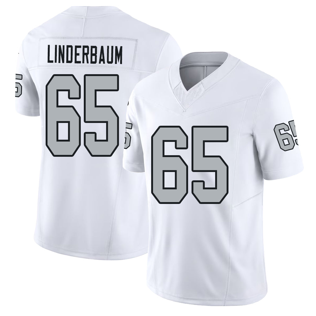 Las Vegas #65 Tyler Player Football V Neck Short Sleeve White Jersey Linderbaum For Men Youth Women Gift