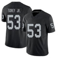 Las Vegas #53 Sorey Jr. Player Football V Neck Short Sleeve Balck Jersey Xavian For Men Youth Women Gift