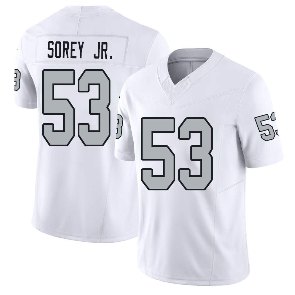Las Vegas #53 Xavian Player Football V Neck Short Sleeve White Jersey Sorey Jr. For Men Youth Women Gift