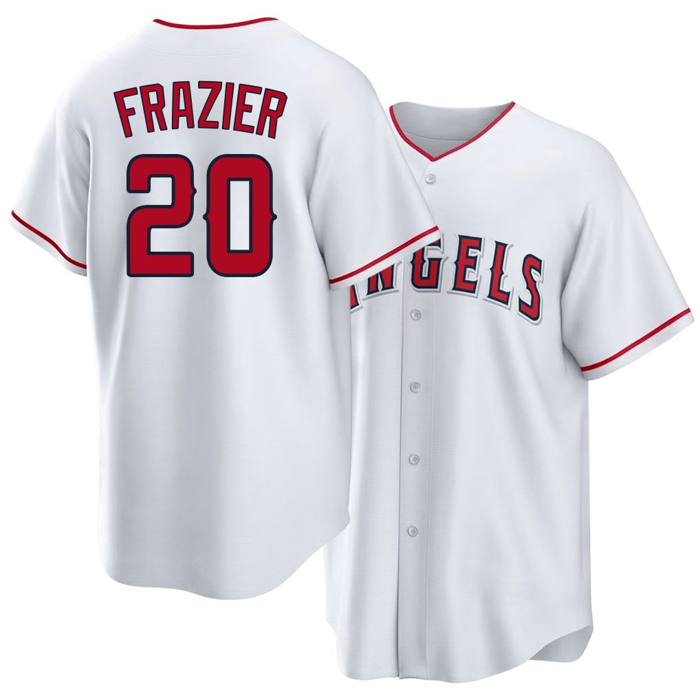 Los Angeles A #20 Frazier Player Baseball Short Sleeve White Jersey Adam For Men Women Youth Gift