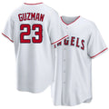 Los Angeles A #23 Guzman Player Baseball Short Sleeve White Jersey Denzer For Men Women Youth Gift