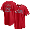 Los Angeles A #65 Fermin Player Baseball Short Sleeve Red Jersey Jose For Men Women Youth Gift