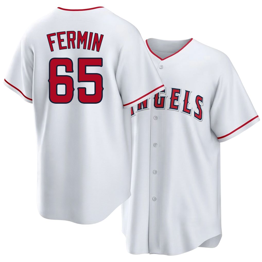 Los Angeles A #65 Fermin Player Baseball Short Sleeve White Jersey Jose For Men Women Youth Gift