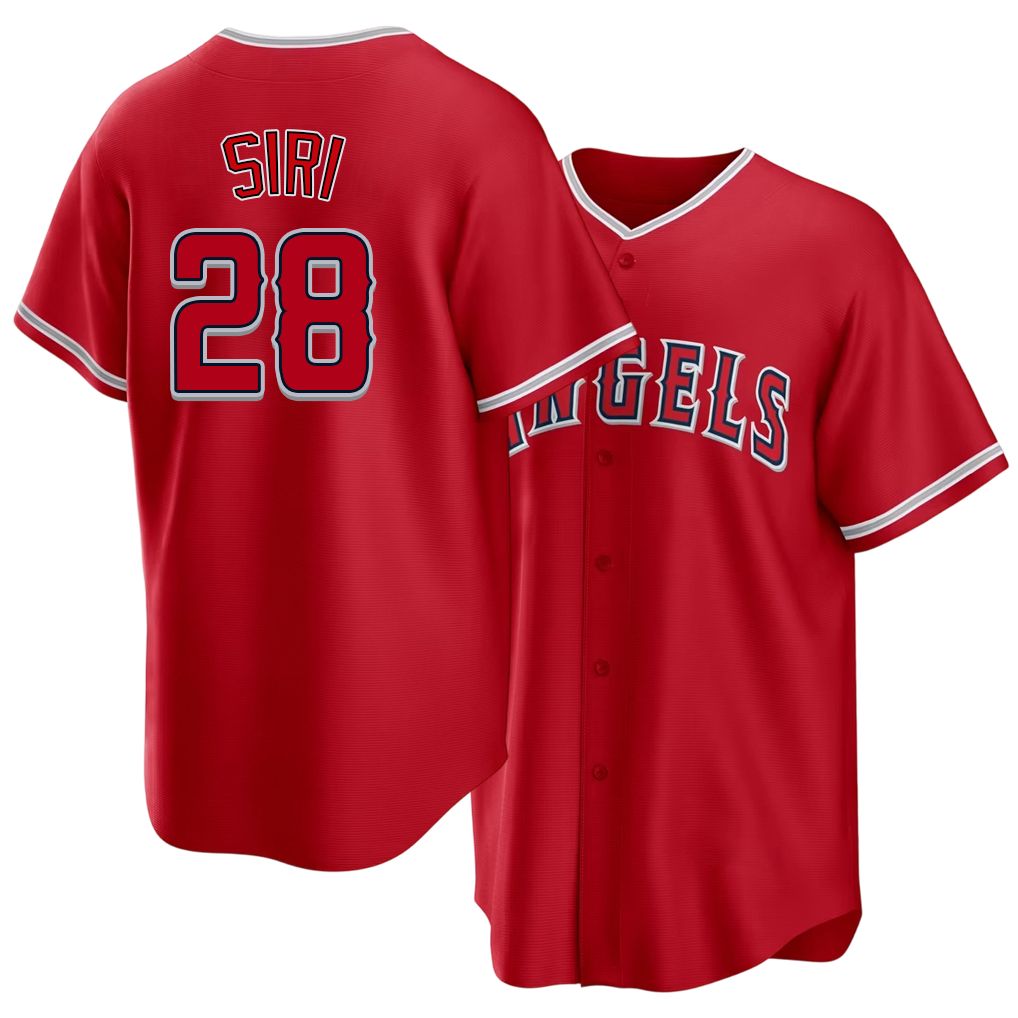 Los Angeles A #28 Siri Player Baseball Short Sleeve Red Jersey Jose For Men Women Youth Gift