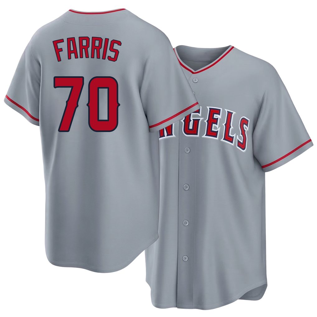 Los Angeles A #70 Farris Player Baseball Short Sleeve Gray Jersey Mitch For Men Women Youth Gift