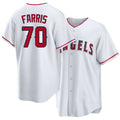 Los Angeles A #70 Farris Player Baseball Short Sleeve White Jersey Mitch For Men Women Youth Gift
