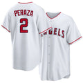 Los Angeles A #2 Peraza Player Baseball Short Sleeve White Jersey Oswald For Men Women Youth Gift