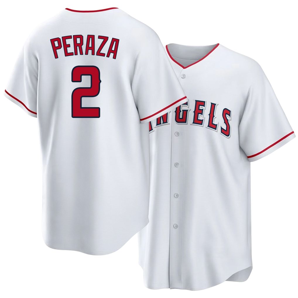 Los Angeles A #2 Peraza Player Baseball Short Sleeve White Jersey Oswald For Men Women Youth Gift