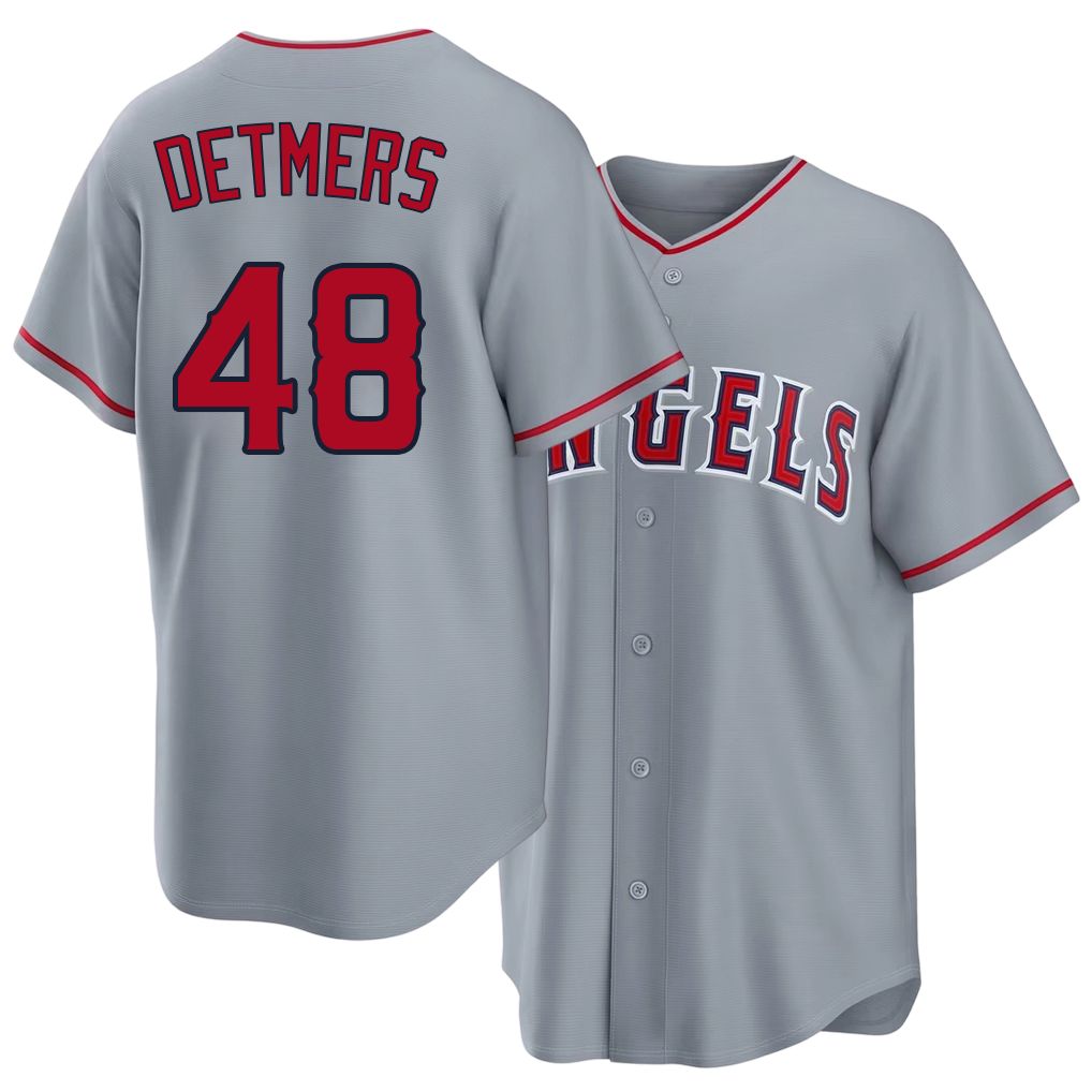 Los Angeles A #48 Detmers Player Baseball Short Sleeve Gray Jersey Reid For Men Women Youth Gift