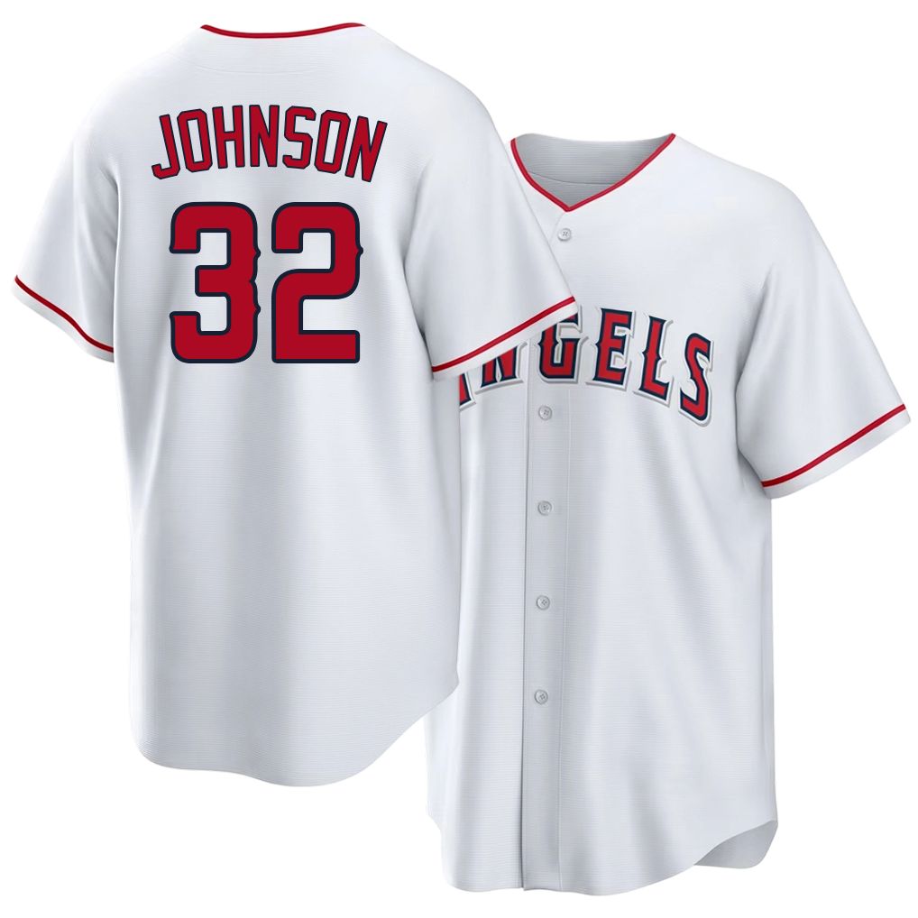 Los Angeles A #32 Johnson Player Baseball Short Sleeve White Jersey Ryan For Men Women Youth Gift