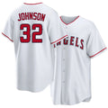 Los Angeles A #32 Johnson Player Baseball Short Sleeve White Jersey Ryan For Men Women Youth Gift