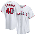 Los Angeles A #40 Bachman Player Baseball Short Sleeve White Jersey Sam For Men Women Youth Gift