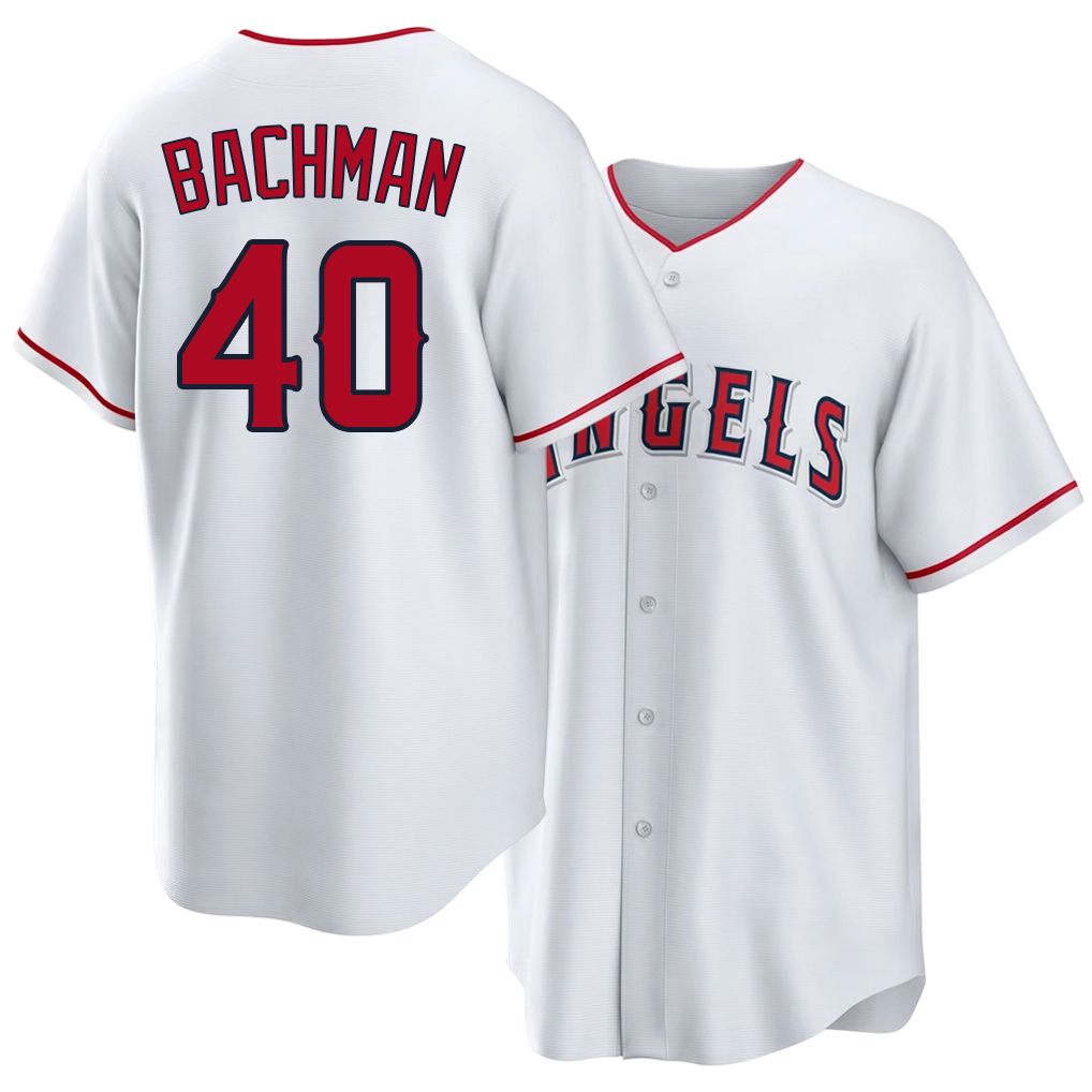 Los Angeles A #40 Bachman Player Baseball Short Sleeve White Jersey Sam For Men Women Youth Gift