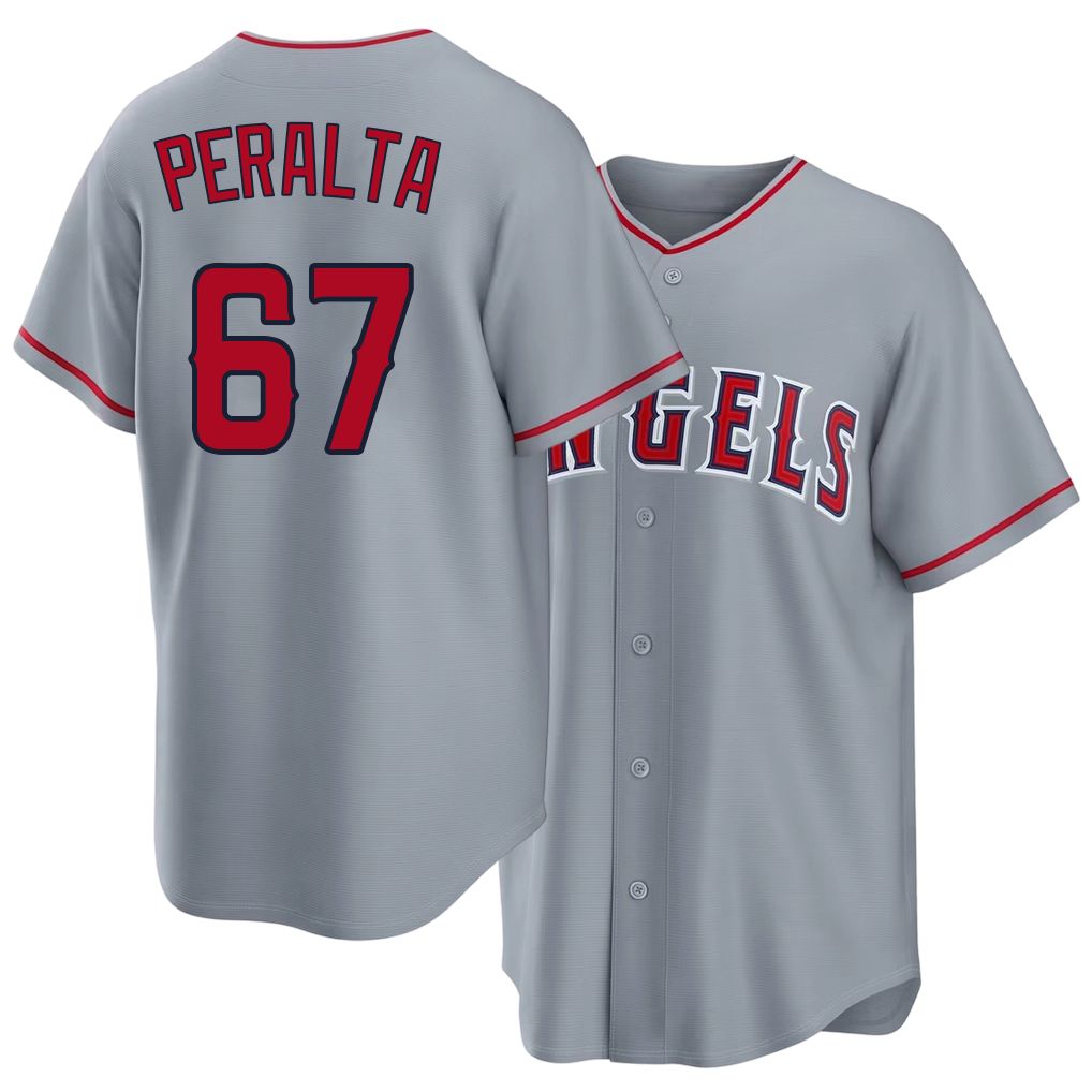 Los Angeles A #67 Peralta Player Baseball Short Sleeve Gray Jersey Sammy For Men Women Youth Gift