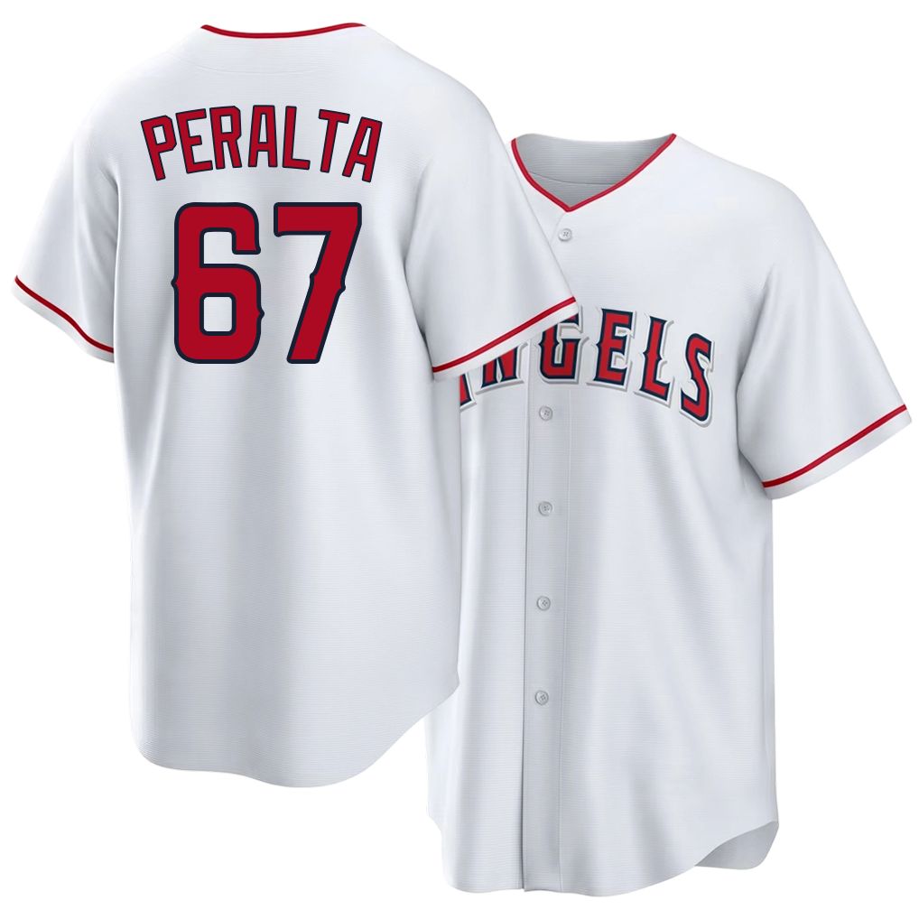 Los Angeles A #67 Peralta Player Baseball Short Sleeve White Jersey Sammy For Men Women Youth Gift