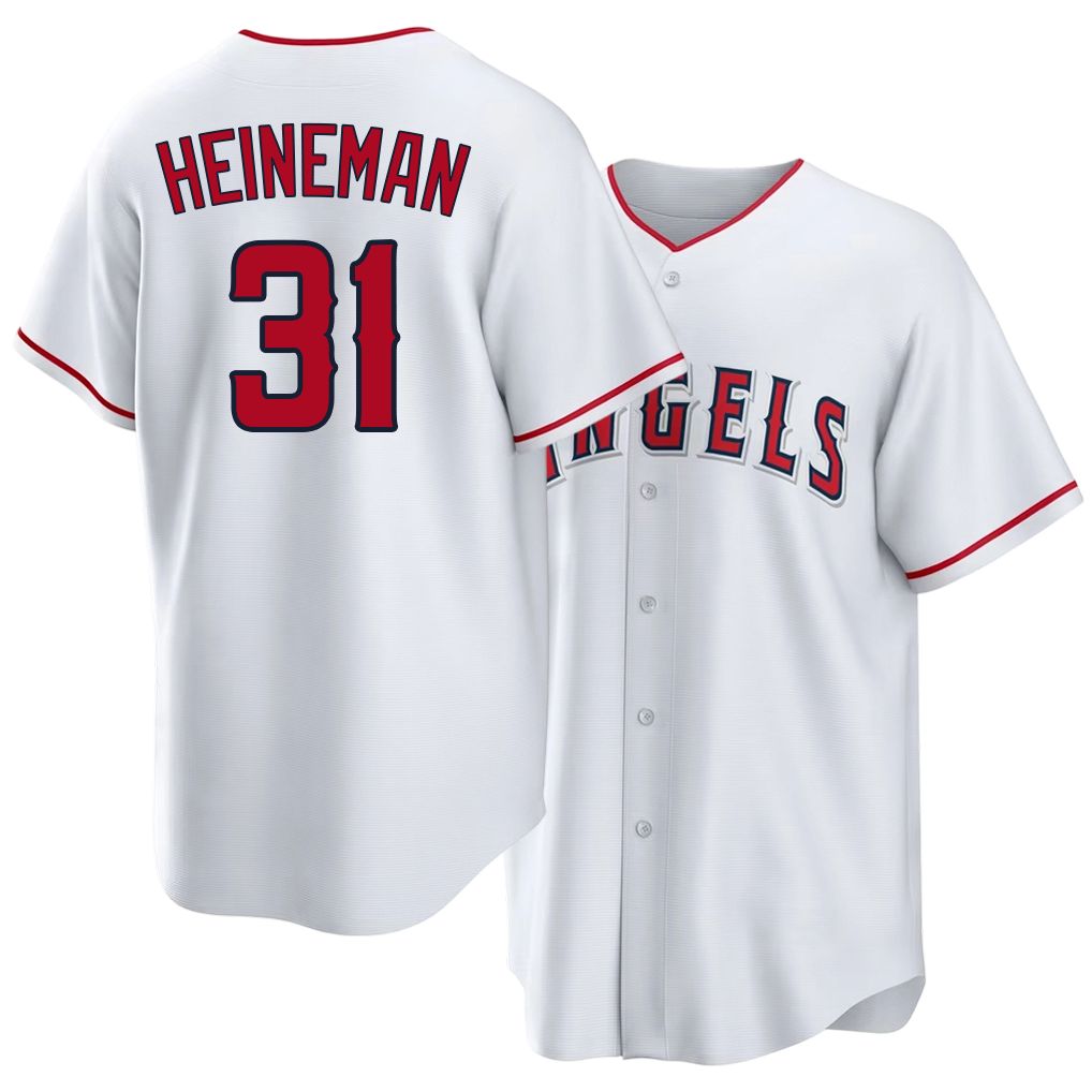 Los Angeles A #31 Heineman Player Baseball Short Sleeve White Jersey Tyler For Men Women Youth Gift