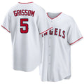 Los Angeles A #5 Grissom Player Baseball Short Sleeve White Jersey Vaughn For Men Women Youth Gift