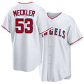 Los Angeles A #53 Meckler Player Baseball Short Sleeve White Jersey Wade For Men Women Youth Gift