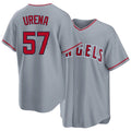 Los Angeles A #57 Urena Player Baseball Short Sleeve Gray Jersey Walbert For Men Women Youth Gift