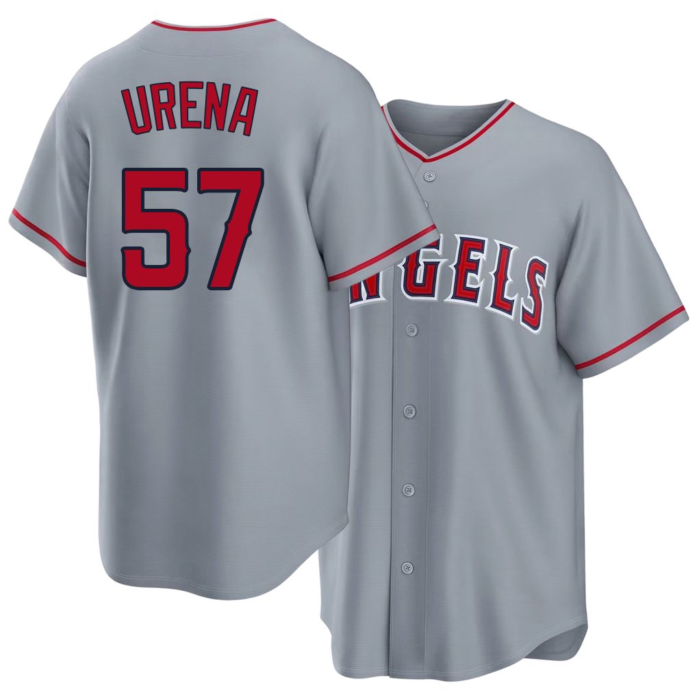 Los Angeles A #57 Urena Player Baseball Short Sleeve Gray Jersey Walbert For Men Women Youth Gift