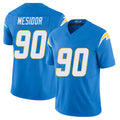 Los Angeles C #90 Mesidor Player Football V Neck Short Sleeve Blue Jersey Akheem For Men Youth Women Gift