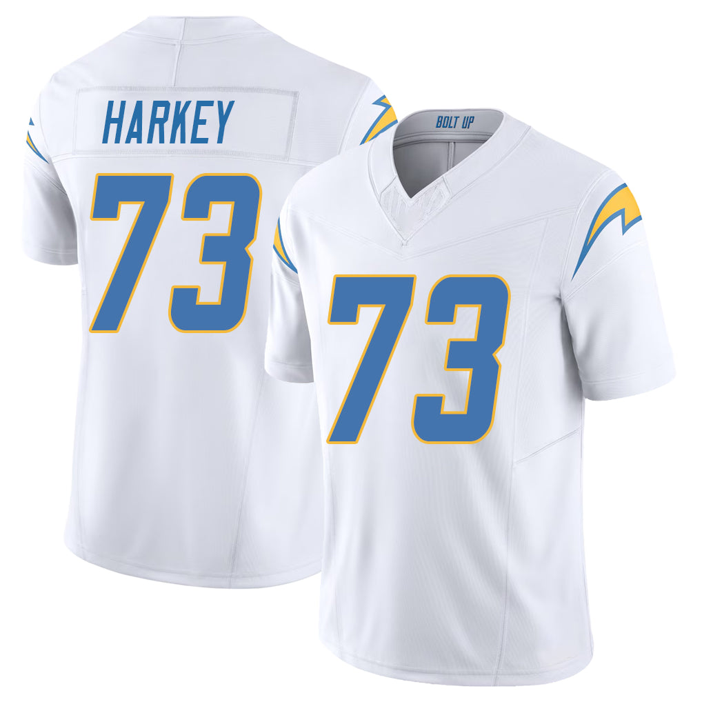 Los Angeles C #73 Harkey Player Football V Neck Short Sleeve White Jersey Alex For Men Youth Women Gift
