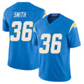 Los Angeles C #36 Smith Player Football V Neck Short Sleeve Blue Jersey Avery For Men Youth Women Gift