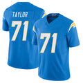 Los Angeles C #71 Taylor Player Football V Neck Short Sleeve Blue Jersey Branson For Men Youth Women Gift