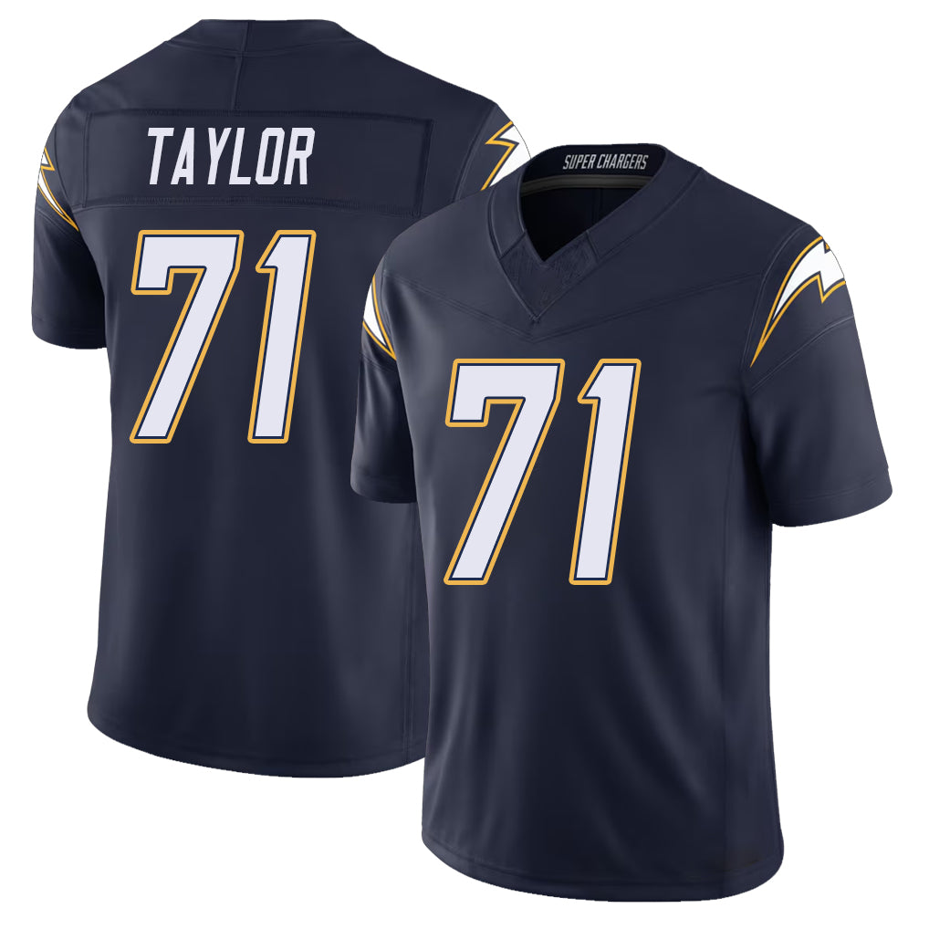 Los Angeles C #71 Taylor Player Football V Neck Short Sleeve Navy Jersey Branson For Men Youth Women Gift