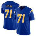 Los Angeles C #71 Taylor Player Football V Neck Short Sleeve Royal Jersey Branson For Men Youth Women Gift