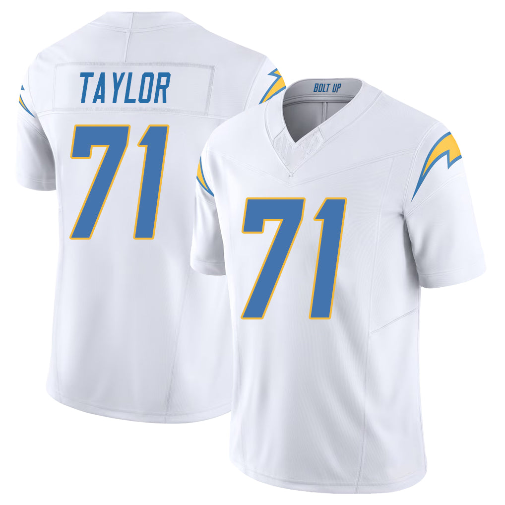 Los Angeles C #71 Taylor Player Football V Neck Short Sleeve White Jersey Branson For Men Youth Women Gift