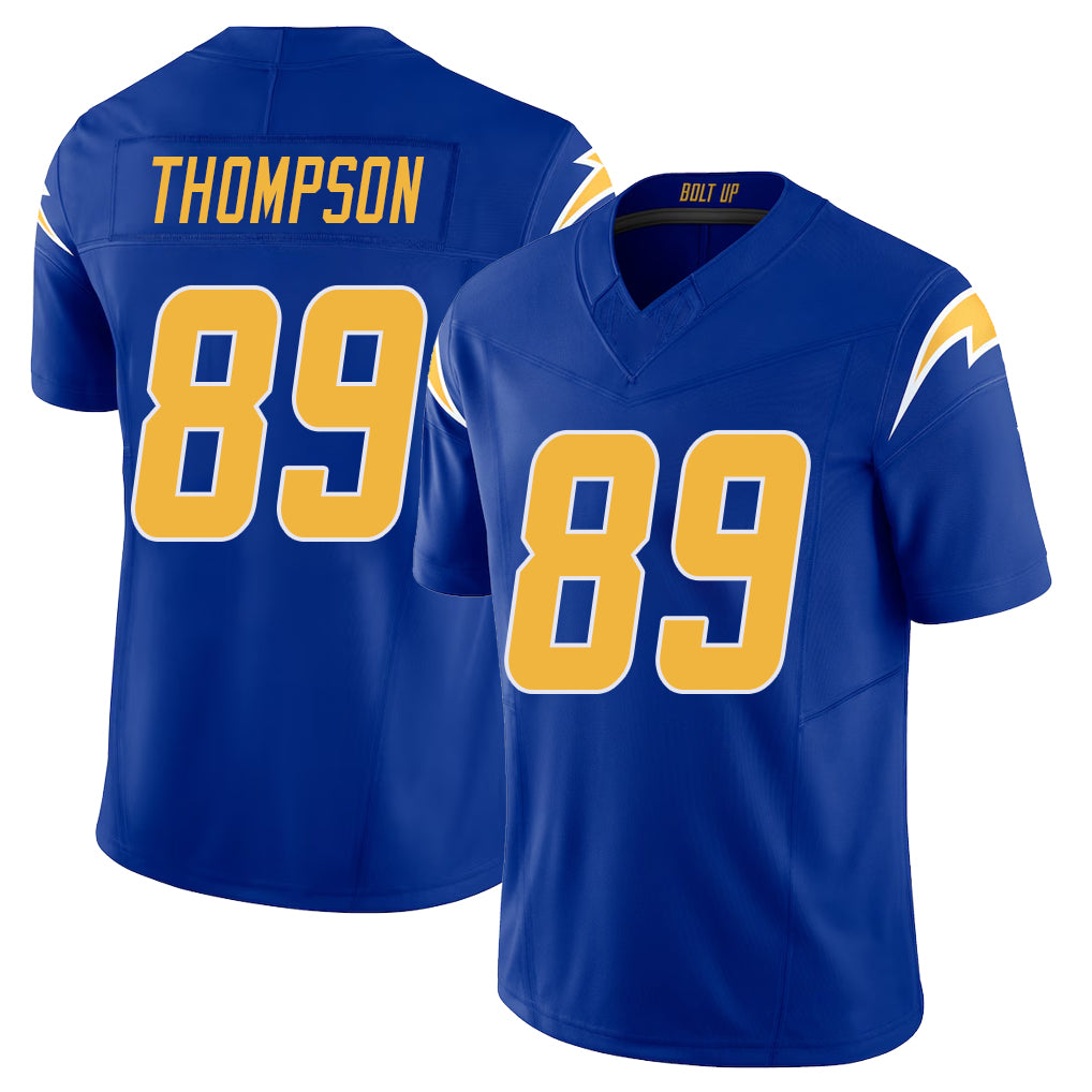Los Angeles C #89 Thompson Player Football V Neck Short Sleeve Royal Jersey Brenen For Men Youth Women Gift