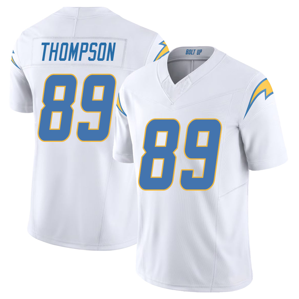 Los Angeles C #89 Thompson Player Football V Neck Short Sleeve White Jersey Brenen For Men Youth Women Gift