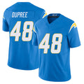 Los Angeles C #48 Dupree Player Football V Neck Short Sleeve Blue Jersey Bud For Men Youth Women Gift