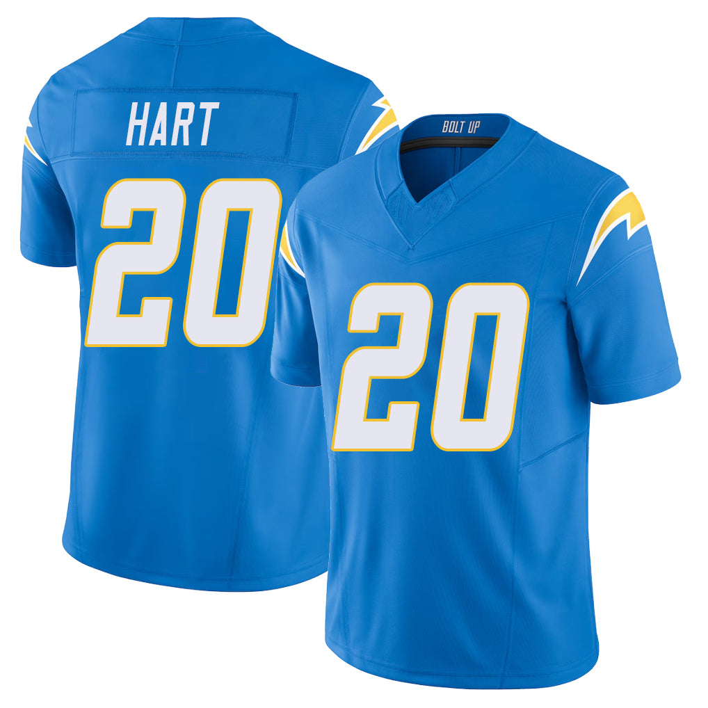 Los Angeles C #20 Hart Player Football V Neck Short Sleeve Blue Jersey Cam For Men Youth Women Gift