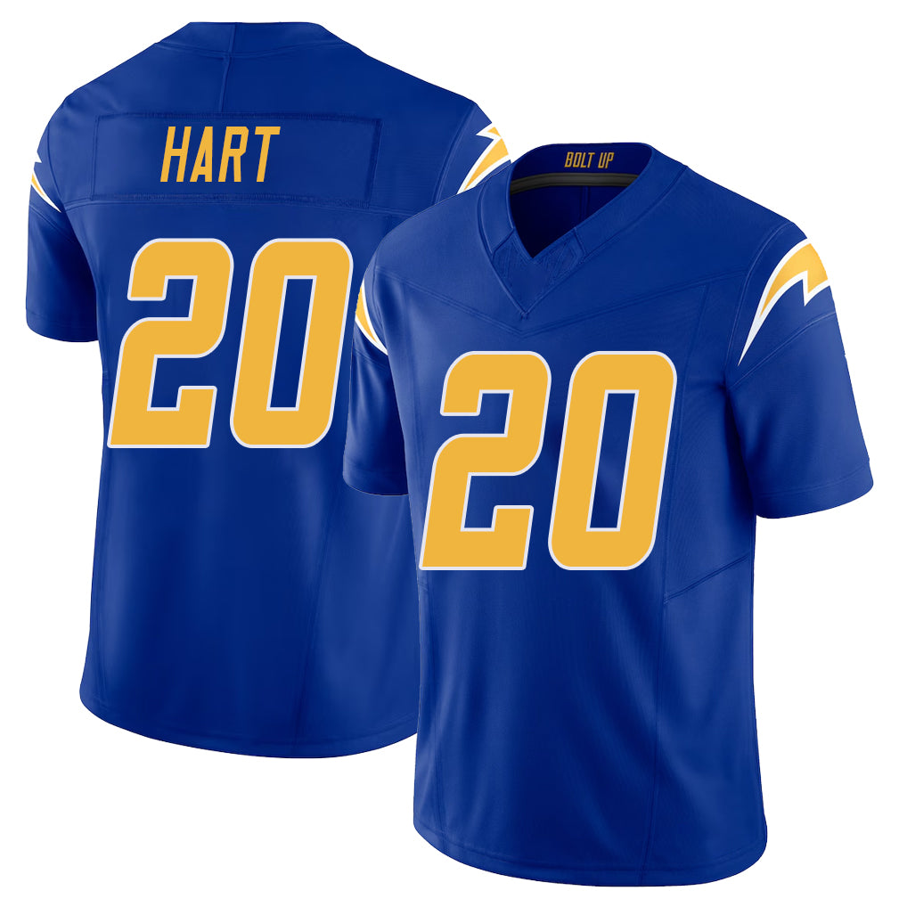 Los Angeles C #20 Hart Player Football V Neck Short Sleeve Royal Jersey Cam For Men Youth Women Gift