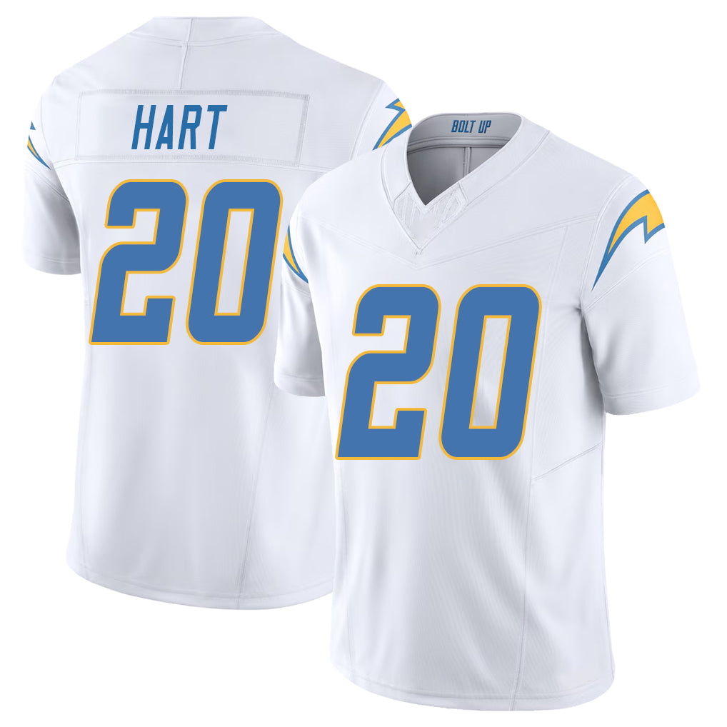 Los Angeles C #20 Hart Player Football V Neck Short Sleeve White Jersey Cam For Men Youth Women Gift