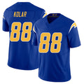 Los Angeles C #88 Kolar Player Football V Neck Short Sleeve Royal Jersey Charlie For Men Youth Women Gift