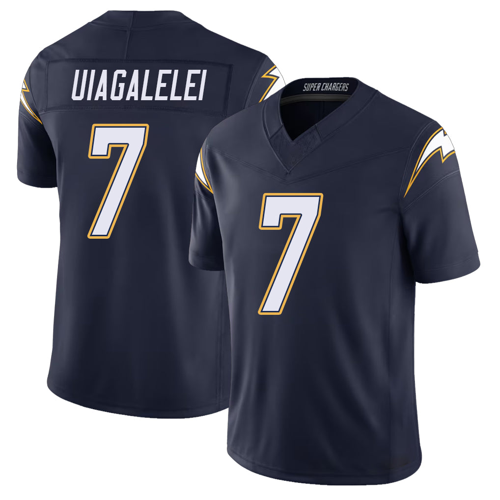 Los Angeles C #7 Uiagalelei Player Football V Neck Short Sleeve Navy Jersey DJ For Men Youth Women Gift