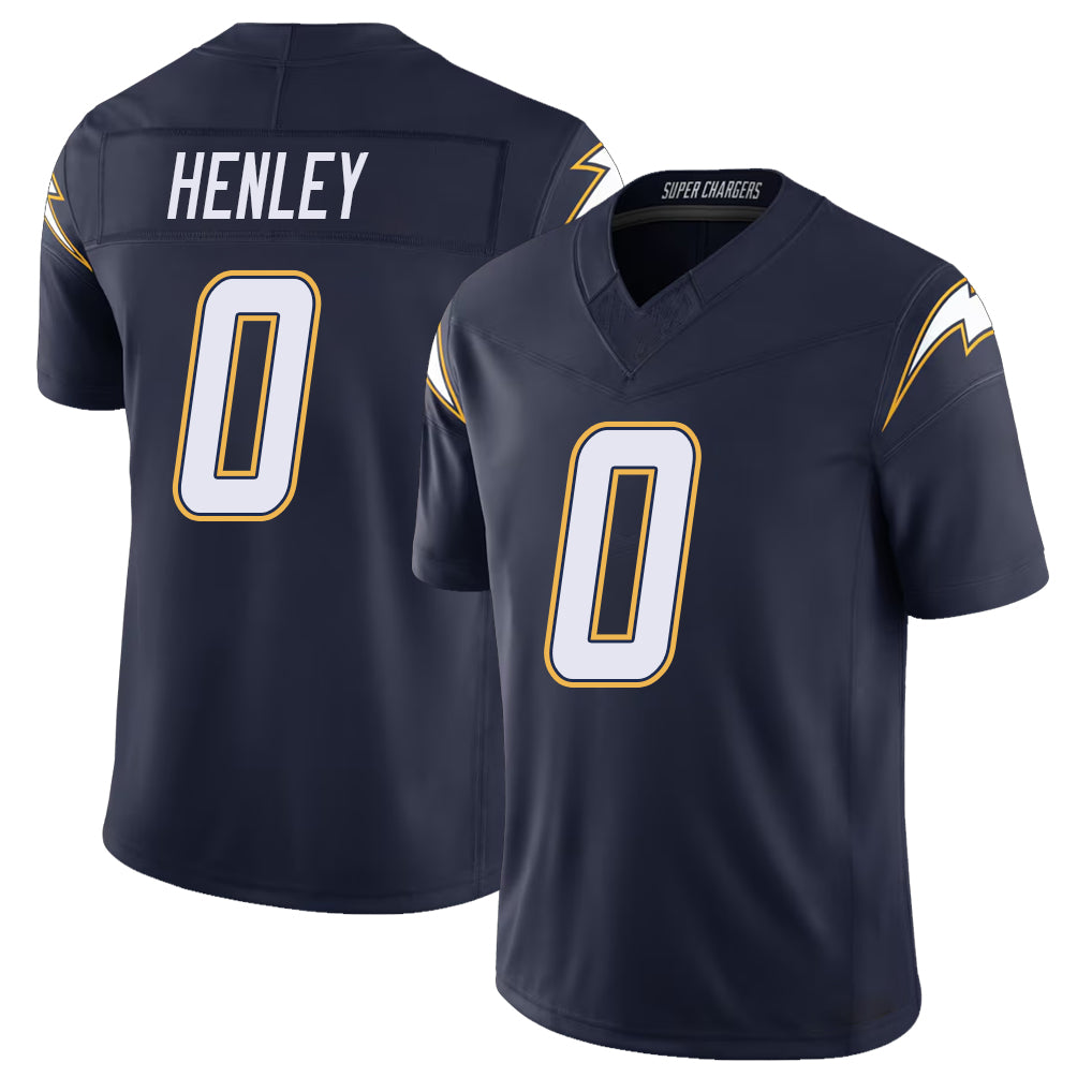 Los Angeles C #0 Henley Player Football V Neck Short Sleeve Navy Jersey Daiyan For Men Youth Women Gift