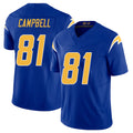 Los Angeles C #81 Campbell Player Football V Neck Short Sleeve Royal Jersey Dalevon For Men Youth Women Gift