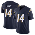 Los Angeles C #14 Fouts Player Football V Neck Short Sleeve Navy Jersey Dan For Men Youth Women Gift