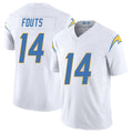 Los Angeles C #14 Fouts Player Football V Neck Short Sleeve White Jersey Dan For Men Youth Women Gift