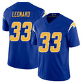 Los Angeles C #33 Leonard Player Football V Neck Short Sleeve Royal Jersey Deane For Men Youth Women Gift