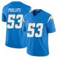 Los Angeles C #53 Phillips Player Football V Neck Short Sleeve Blue Jersey Del'Shawn For Men Youth Women Gift