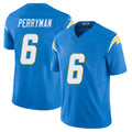 Los Angeles C #6 Perryman Player Football V Neck Short Sleeve Blue Jersey Denzel For Men Youth Women Gift