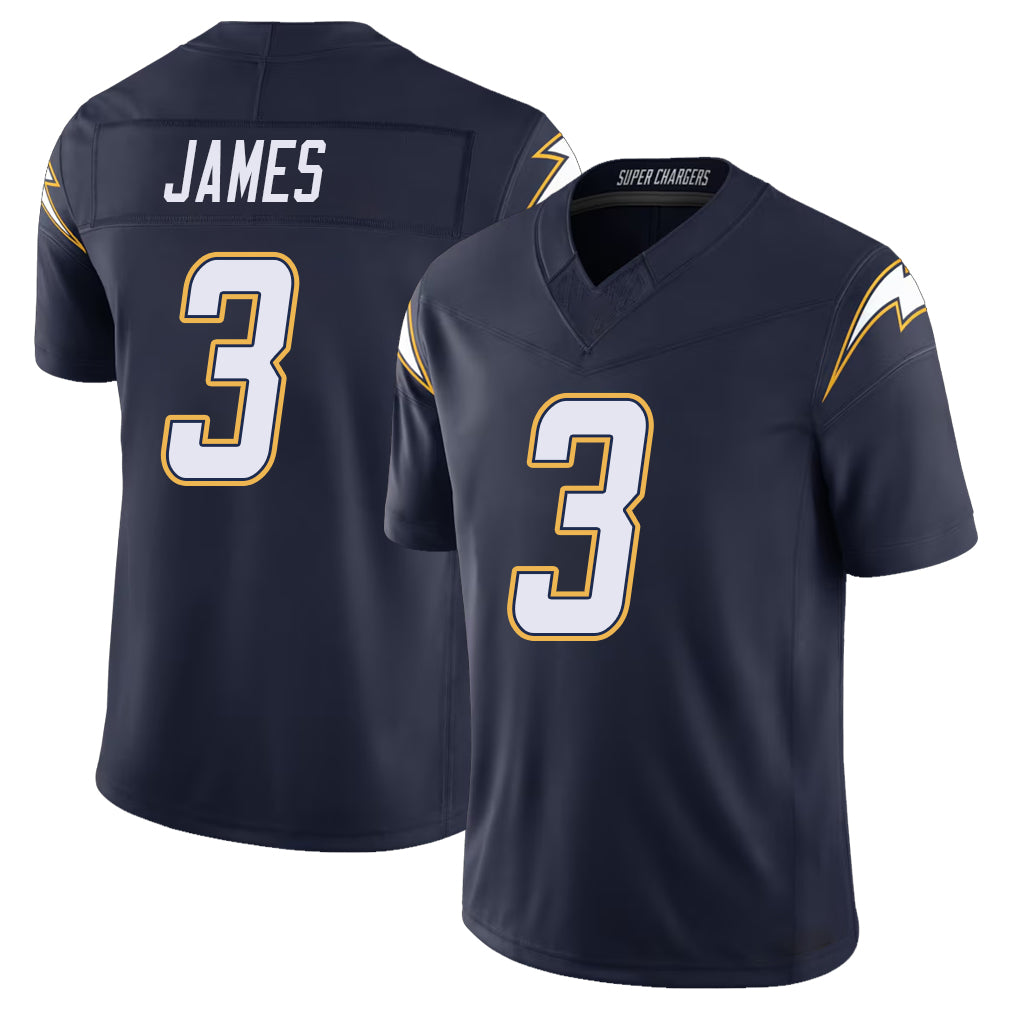 Los Angeles C #3 James Player Football V Neck Short Sleeve Navy Jersey Derwin For Men Youth Women Gift