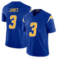 Los Angeles C #3 James Player Football V Neck Short Sleeve Royal Jersey Derwin For Men Youth Women Gift